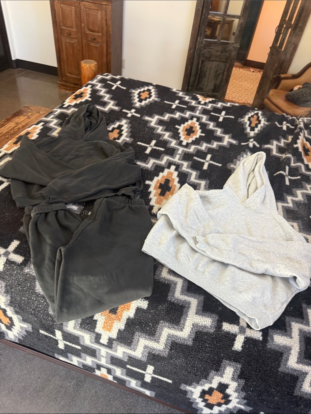 DSG Hooded Track Pants and Joggers Set in Black and Light Gray